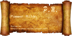 Pummer Milán névjegykártya